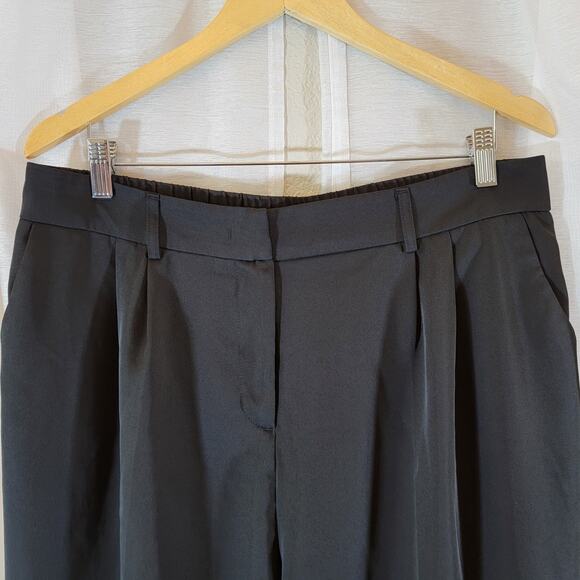 Womens Dress Pants Sz XL Black Wide Slacks High Waist Stretch Work Pockets - Picture 2 of 5